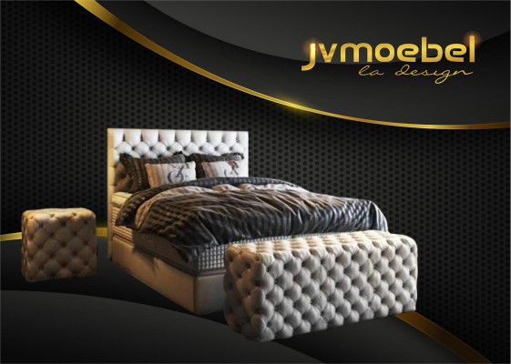 Bed 2x bedside table 3-piece bedroom set design luxury furniture modern beds new.