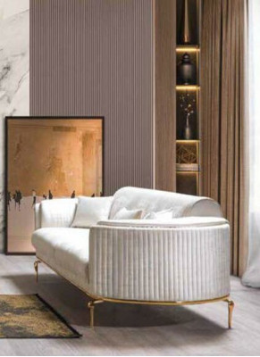 Luxe salonsamenstelling set bankstel 3+3+1 zitplaatsen houten banken fauteuils sofa