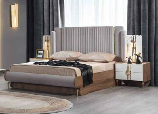 Compleet slaapkamer luxe meubelen bed kast ladekast nachtkastje hout 5-delig.