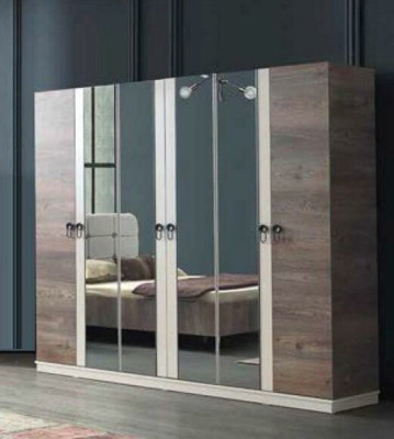 Volledige slaapkamer Bed Bank Kaptafel Kledingkast Nachtkastje 5 delen.
