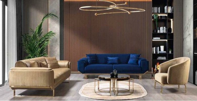 Luxe driezitsbankbank moderne banken textiel stoffen banken 234 cm