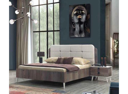 Bed dubbel bed slaapkamer design bedden Moderne bekleding hout