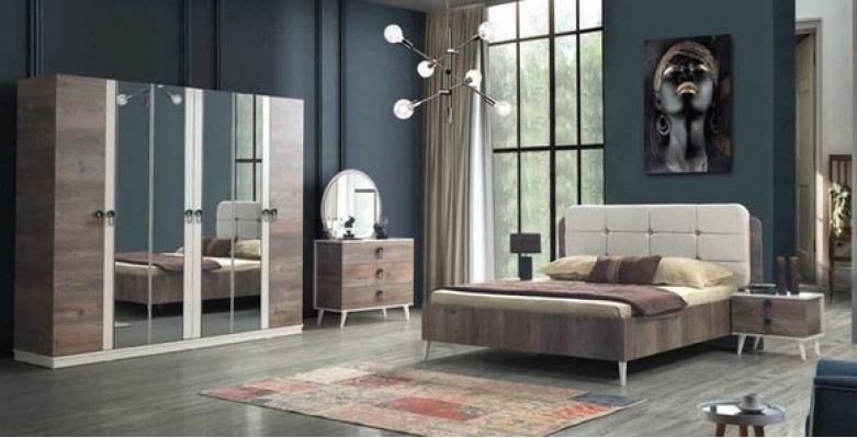 Bed dubbel bed slaapkamer design bedden Moderne bekleding hout