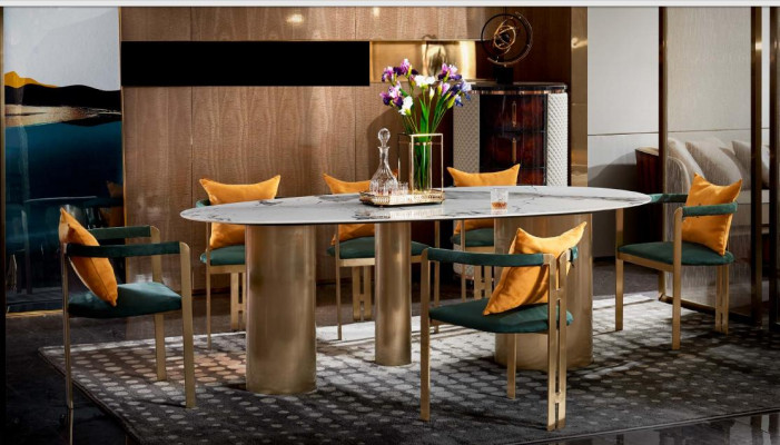 Eettafel 6 Stoelen Modern Ontwerp Meubels Luxe Eetkamer Tafel Stoel