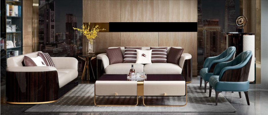 Bankstel 3-zits Beige Modern Ontwerp Bankstellen Lederen Bankstellen Nieuw Creatief