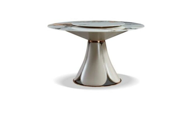 Eettafel 4x Stoelen Rond Luxe Eetkamer Set Design Groep Eetkamermeubilair 5-delig.