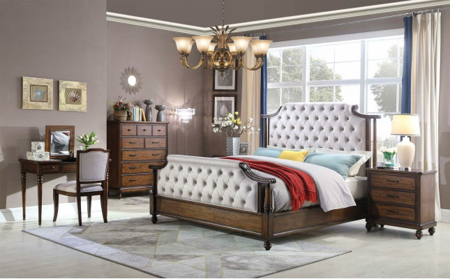 Ontwerp Slaapkamer 6-delig Slaapkamer Compleet Set Bed Nachtkastje Commode Nieuw