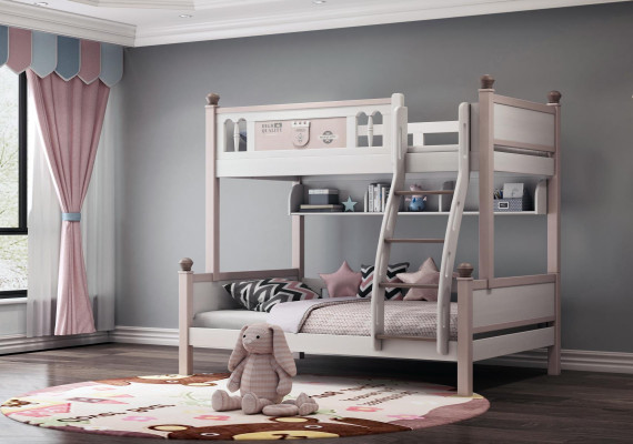Stapelbed hoogglans natuur hoogslaper kinderbed etage bedden bed