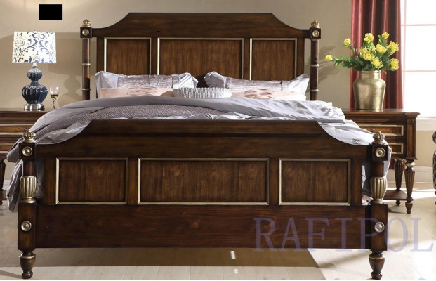 Designer bed Klassiek houten hotelbed Dubbele slaapkamer Luxe 180x200 Nieuw