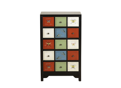 Gekleurde apotheekkast commode dressoir hoge kasten echt hout dressoirs