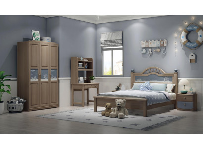 Jeugd kinderkamer set slaapkamer modern kast bed nachtkastje tafel 5-delig.