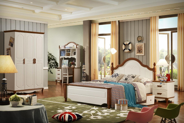 Compleet set bed nachtkastje kledingkast designer slaapkamer meubels Nieuw 5-delig