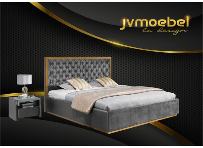 Luxe bed textiel 2x nachtkastje 3-delige slaapkamer set meubels bedden bedframe