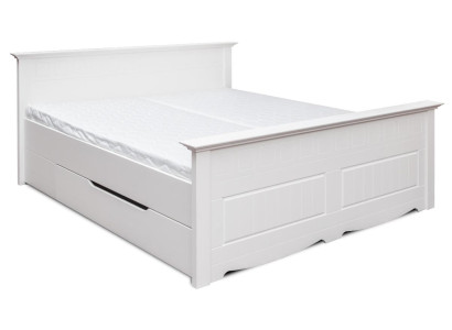 Tweepersoonsbed Bed Bedframe Bedden Huwelijksbed Gestoffeerd bed Hout Meubels Wit Boers.