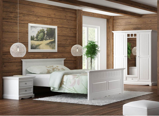 Designer slaapkamer bed 2x nachtkastjes kledingkast set nieuw 180x200cm 4-delig