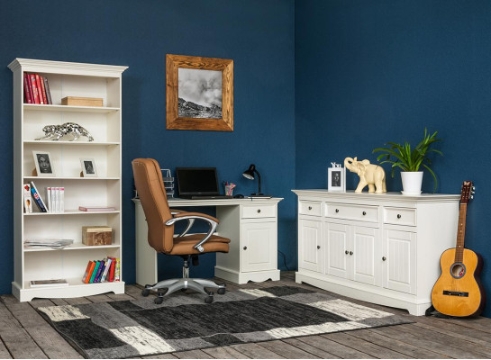 Kantoorset garnituur 3-delig. Meubilair bureau tafel commode kast plank compleet