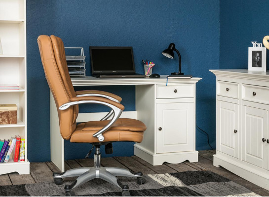 Kantoorset garnituur 3-delig. Meubilair bureau tafel commode kast plank compleet