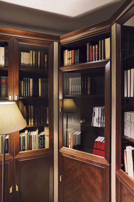 Systeemkantoorbar meubel vitrine archiefkast klassieke houten kast