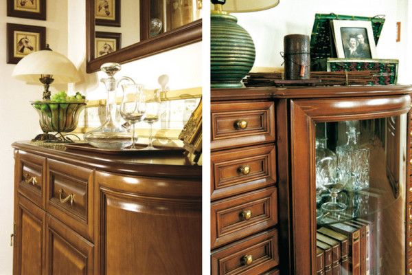 Klassieke vitrinekast ladekast commodes commodekast kast vitrinekast model Z-KS1