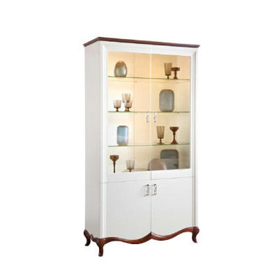 Massief hout echt hout handgemaakt klassieke vitrine vitrinekast vitrines MIW2