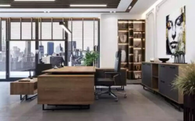 Modern design meubelset voor een directiekantoor bestaande uit 3 elementen.