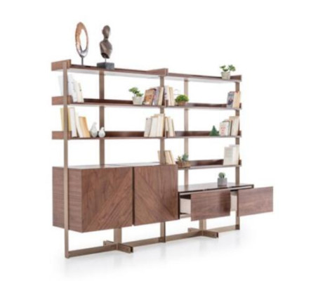 Moderne vitrine woonkamer meubels planken staande rekken echte houten meubels bruin planken