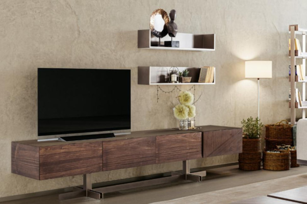 Luxe tv-kast in moderne stijl van duurzaam hout