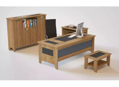 Hoogwaardige, elegante kantoorset in moderne stijl van stevig hout.