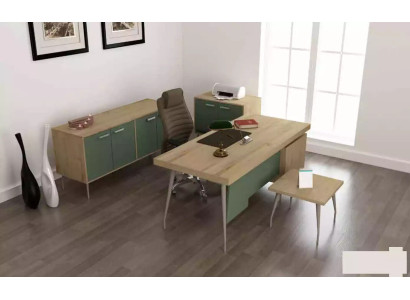 Kantoorinrichting 4-delige set bureau archiefkast dressoir salontafel
