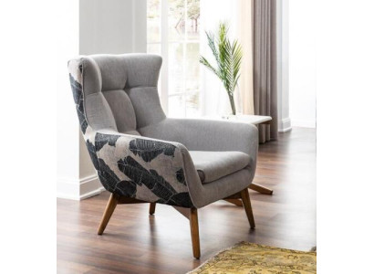 Fauteuil Staande fauteuil Cocktailsessel Zitter Modern Design Grijs Stofstoel