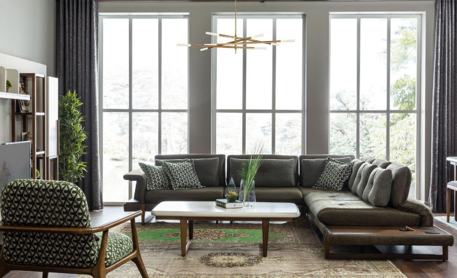 Woonkamer Set Luxe Meubels L-Vorm Bank Fauteuil Textiel Meubel Set Nieuw Woonkamer Set Luxe Meubels L-Vorm Bank Fauteuil Textiel Meubel Set Nieuw