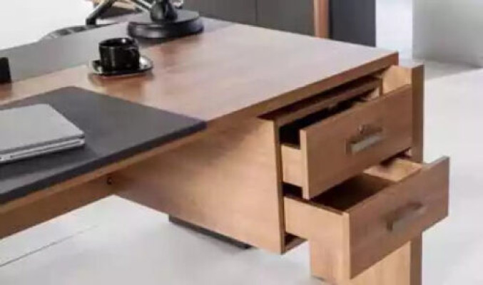 Schrijfset archiefkast kast met salontafel kantoorinrichting 3-delig.