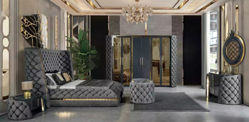 Kledingkast Kast Chesterfield Designer Kasten Gestoffeerd 315cm
