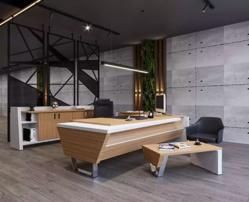 Bureau salontafel archiefkast dressoir modern bruin hout