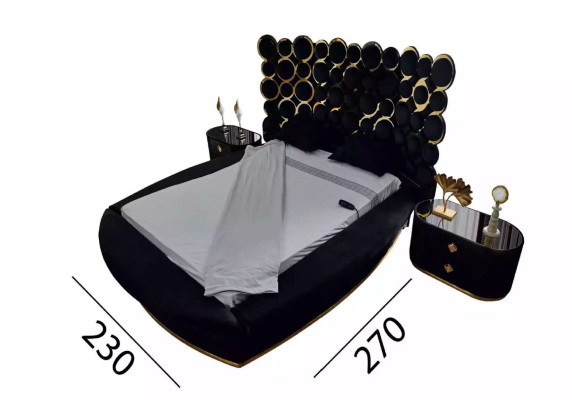 Volledige slaapkamerset Luxe bed 2x nachtkastjes kaptafel spiegel 5-delig.
