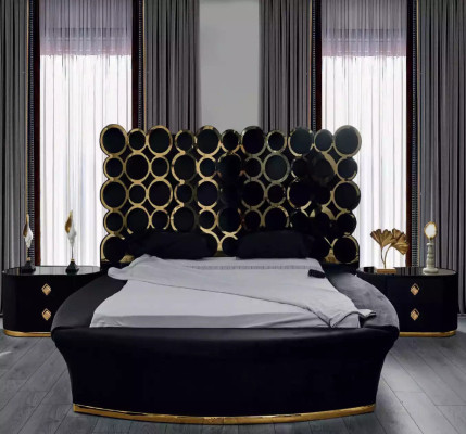 Volledige slaapkamerset Luxe bed 2x nachtkastjes kaptafel spiegel 5-delig.