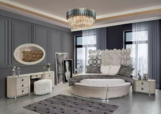 Slaapkamer set modern bed + 2 nachtkastjes + kaptafel + spiegel nieuw