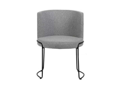 Stoel Modern Gestoffeerde Eetkamerstoelen Textiel Kleur Grijs 1-zits Nieuw