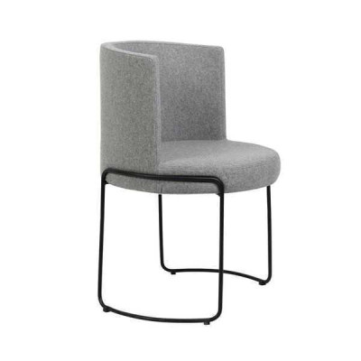 Stoel Modern Gestoffeerde Eetkamerstoelen Textiel Kleur Grijs 1-zits Nieuw