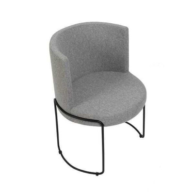 Stoel Modern Gestoffeerde Eetkamerstoelen Textiel Kleur Grijs 1-zits Nieuw