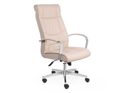 Stoel Beige Bureaustoel Bureau Draaistoel Fauteuil Stoelen Directiestoel Kantoor