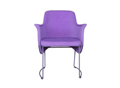 Eetkamerstoel Stoel Keukenstoel Fauteuil Zitter Stof Modern Hout Paars