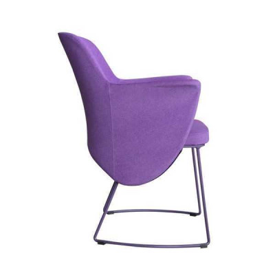 Eetkamerstoel Stoel Keukenstoel Fauteuil Zitter Stof Modern Hout Paars