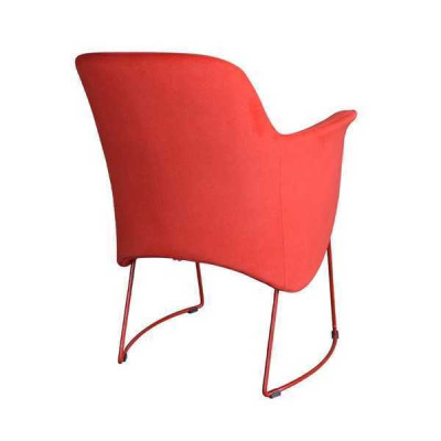 Moderne eetkamerstoel Stoel Keukenstoel Fauteuil Zits Stof Modern Hout Rood