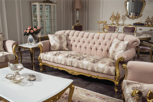 Luxe bankstel set van 5 delen, bankstel 3+2+1, salontafel, bijzettafel, fauteuil.