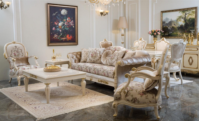 Luxe bankstel 4-zits salontafel bank banken fauteuils stoffen bankstel 4-dlg.
