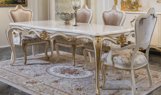 Eetkamer eettafel stoel set groep meubilair tafel meubilair luxe 5-delige.