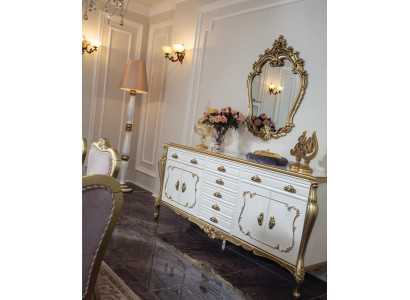 Dressoir laden dressoir meubelkast set 2 delen commode spiegel nieuw
