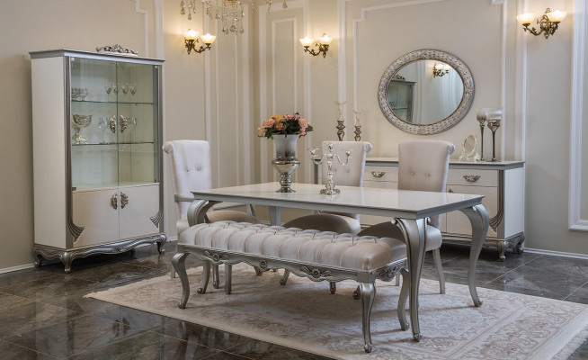 Witte ladekast met handige laden en elegante planken.