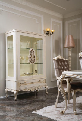 Vitrine glazen kast vitrine woonkamer hout dressoir luxe meubels rek